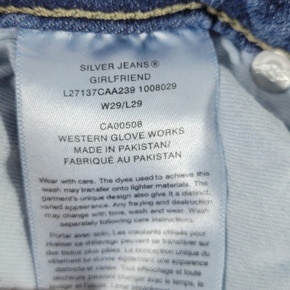 Silver Jeans Girlfriend Jeans Distressed Medium Wash Denim Cuffed Women's 29 - Picture 8 of 10